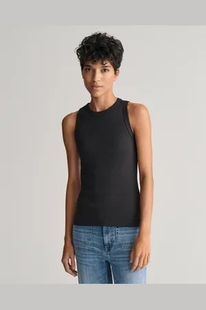 GANT Damen Geripptes Tanktop mit hohem Kragen (XS)