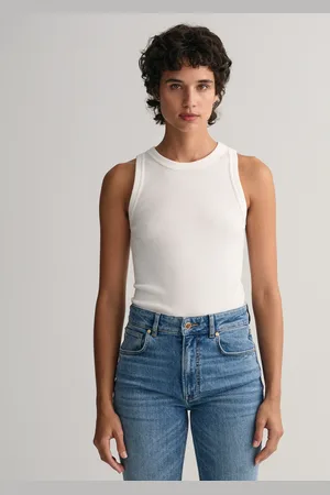 GANT Damen Geripptes Tanktop mit hohem Kragen (XS)