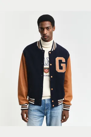 GANT Herren Varsity Jacke aus Wolle und Leder (S)