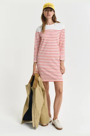 GANT Damen Rundhalskleid mit Marienstreifen (XS)