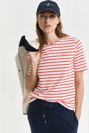 GANT Damen T-Shirt mit Marinestreifen (XS)