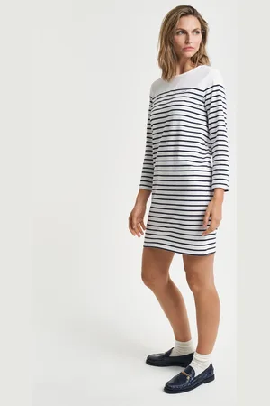 GANT Damen Rundhalskleid mit Marienstreifen (XS)
