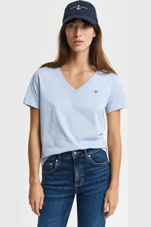 GANT Damen Shield V-Neck T-Shirt (XS)