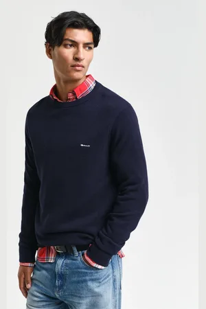 GANT Herren Rundhalspullover aus Baumwoll-Piqué (XS)