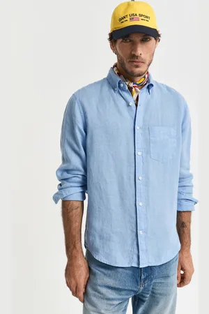 GANT Herren Stückgefärbtes Regular Fit Leinen Hemd (S)
