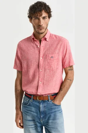 GANT Herren Regular Fit Baumwoll Leinen Kurzarmhemd (S)