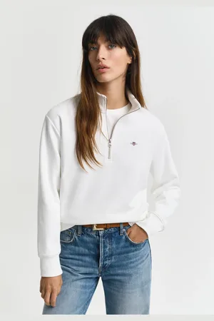 GANT Damen Shield Sweatshirt mit Reißverschlusskragen (S)