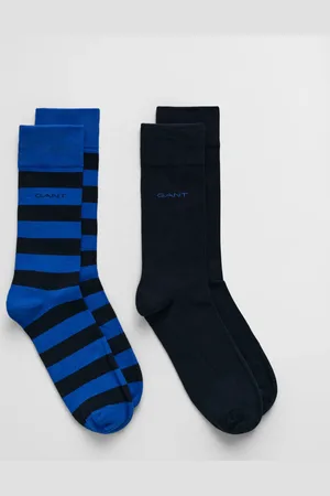 GANT Herren 2er-Pack Socken Blockstreifen & Einfarbig (40-42)