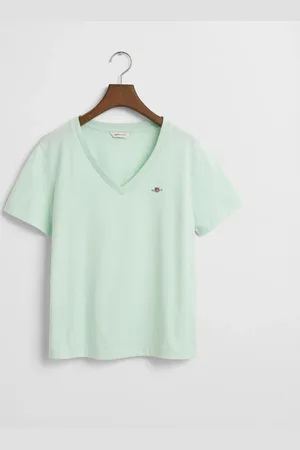 GANT Damen Shield V-Neck T-Shirt (XS)