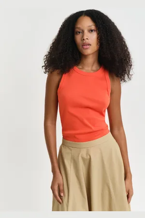 GANT Damen Geripptes Tanktop mit hohem Kragen (XS)