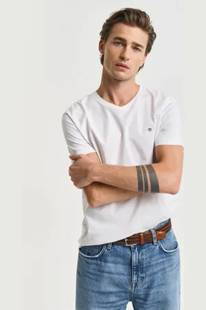 GANT Herren Slim Fit Shield T-Shirt mit V-Ausschnitt (S)