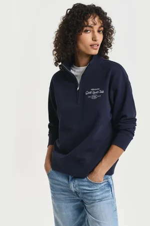 GANT Damen Graphic Sweatshirt mit Reißverschlusskragen (XS)