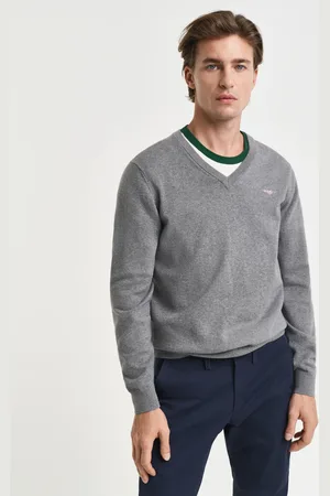 GANT Herren Klassischer V-Neck Pullover aus Baumwolle (XS)