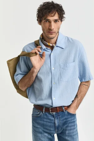 GANT Herren Relaxed Fit Kurzarmhemd mit Struktur (S)