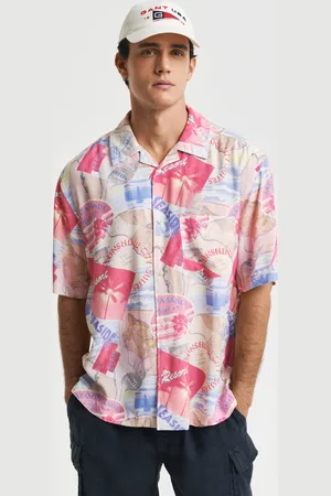 GANT Herren Relaxed Fit Kurzarmhemd mit Resort-Print (S)