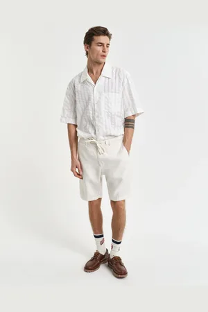 GANT Herren Relaxed Fit Leinen Shorts mit Kordelzug (S)