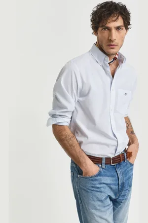GANT Herren Regular Fit Classic Banker Stripe Popeline Hemd (S)