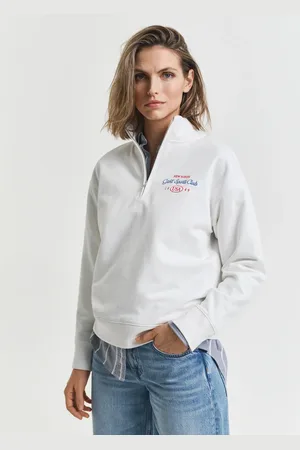 GANT Damen Graphic Sweatshirt mit Reißverschlusskragen (XS)