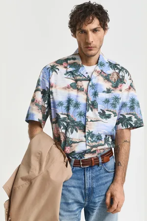GANT Herren Relaxed Fit Resort Hemd mit Insel-Print (S)