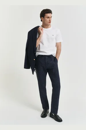 GANT Herren Relaxed Fit Pinstripe Leinen Hose (S)