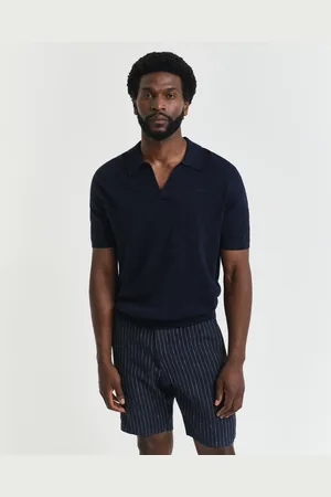 GANT Herren Kurzarm Polopullover aus Leinenmix (S)