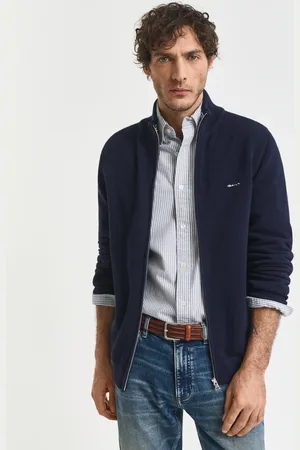 GANT Herren Strickjacke aus Baumwoll-Piqué (XS)