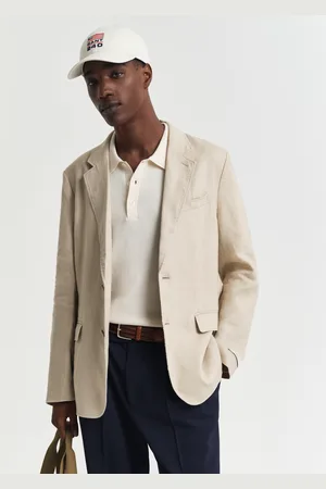 GANT Herren Regular Fit Leinen Sakko mit Stückfärbung (46)