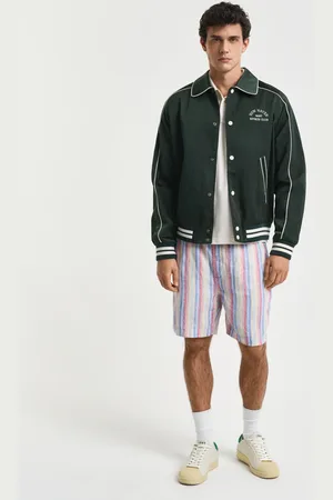 GANT Herren Regular Fit Leinen Shorts mit mehrfarbigen Streifen (S)