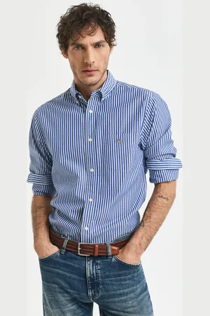 GANT Herren Regular Fit Classic Popeline Hemd mit Streifen (S)