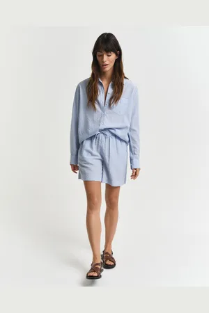 GANT Damen Tonal Seersucker Shorts mit Streifen (34)