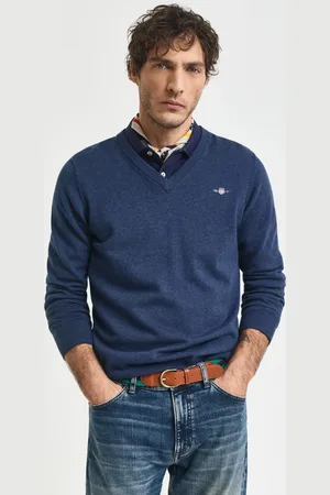 GANT Herren Klassischer V-Neck Pullover aus Baumwolle (S)