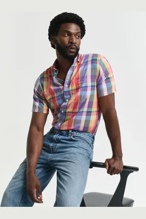 GANT Herren Regular Fit Indian Madras Kurzarmhemd (S)
