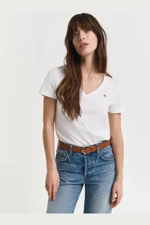 GANT Damen Shield V-Neck T-Shirt (XS)