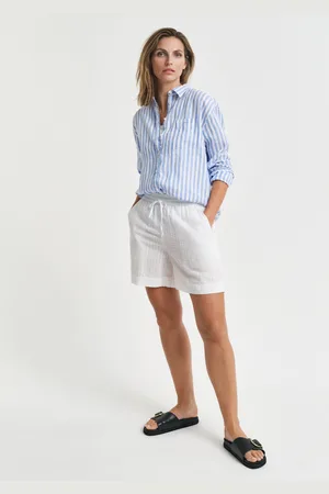GANT Damen Tonal Seersucker Shorts mit Streifen (34)