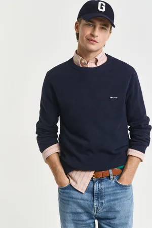 GANT Herren Rundhalspullover aus Baumwoll-Piqué (XS)