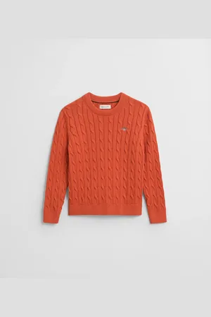 GANT Kids Kids Shield Zopfstrick Rundhalspullover aus Baumwolle (92)