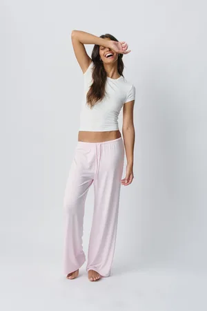 Gina Tricot Drawstring wide trousers - Weite hosen - Pink - XL - Dame