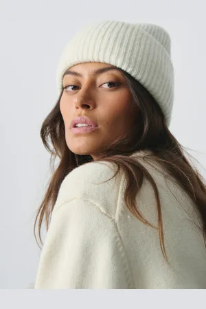 Gina Tricot Rib beanie - Mützen - Weiß - ONESIZE - Dame