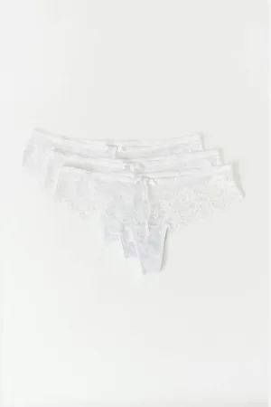 Gina Tricot Pack lace string - slips-3er-pack - Weiß - XL - Dame