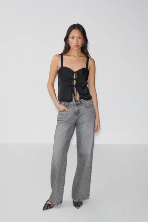 Gina Tricot Satin singlet - Tops - Schwarz - 42 - Dame