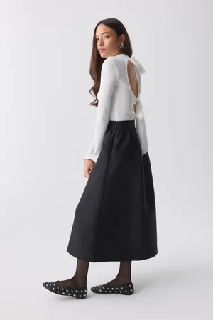 Gina Tricot Open back top - langarmshirts - Weiß - XL - Dame
