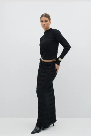 Gina Tricot Pleated maxi skirt - maxiröcke - Schwarz - XS - Dame