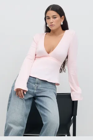 Gina Tricot Tie top - oberteile mit bindebändern - Pink - XL - Dame