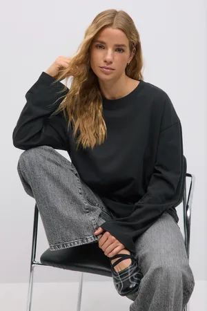Gina Tricot Basic long sleeve tee - langarmshirts - Schwarz - XL - Dame