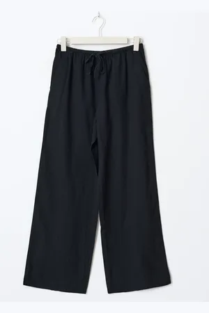 Gina Tricot Tall linen blend trousers - Leinenhosen - Schwarz - L - Dame