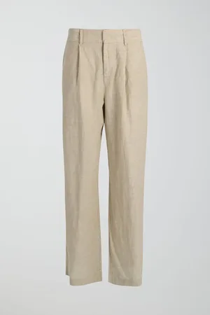 Gina Tricot Tall linen trousers - Leinenhosen - Weiß - XXL - Dame