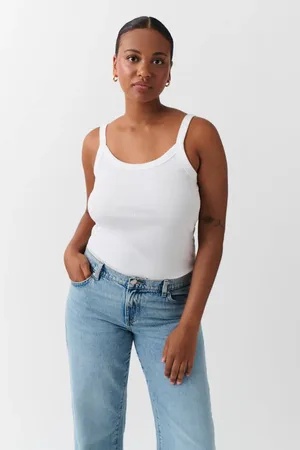Gina Tricot Basic rib singlet - Tops - Weiß - XL - Dame