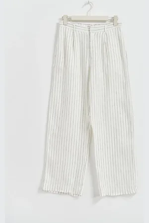 Gina Tricot Tall linen trousers - Leinenhosen - Weiß - XXL - Dame