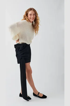 Gina Tricot Bow denim skirt - jeansröcke - Schwarz - M - Dame