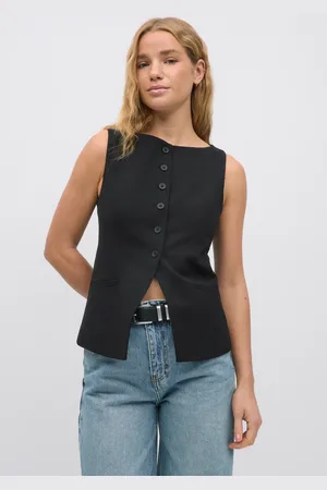 Gina Tricot Tailored boatneck vest - Westen - Schwarz - M - Dame